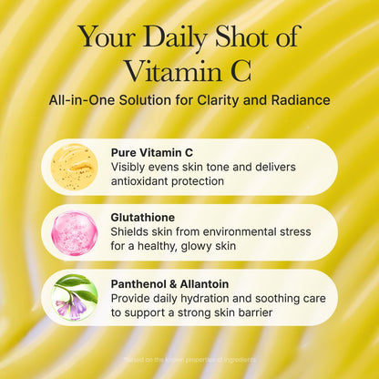 Arencia Vitamin C Booster Shot Serum with Glutathione, Niacinamide and Vitamin E for Dark Spot Care, Fine Lines & Wrinkles - Maple Wellness Supplements