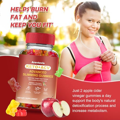 Arevtovis Apple Cider Vinegar Gummies - Boost Energy, Detox & Support Gut Health ACV - Maple Wellness Supplements