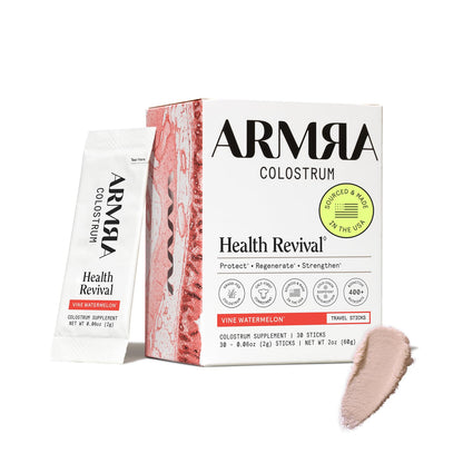 ARMRA Colostrum Powder | Vine Watermelon | Gut Health & Bloating | Skin & Hair | Immunity | Keto, Gluten & Fat-Free | 30 Servings - Maple Wellness Supplements