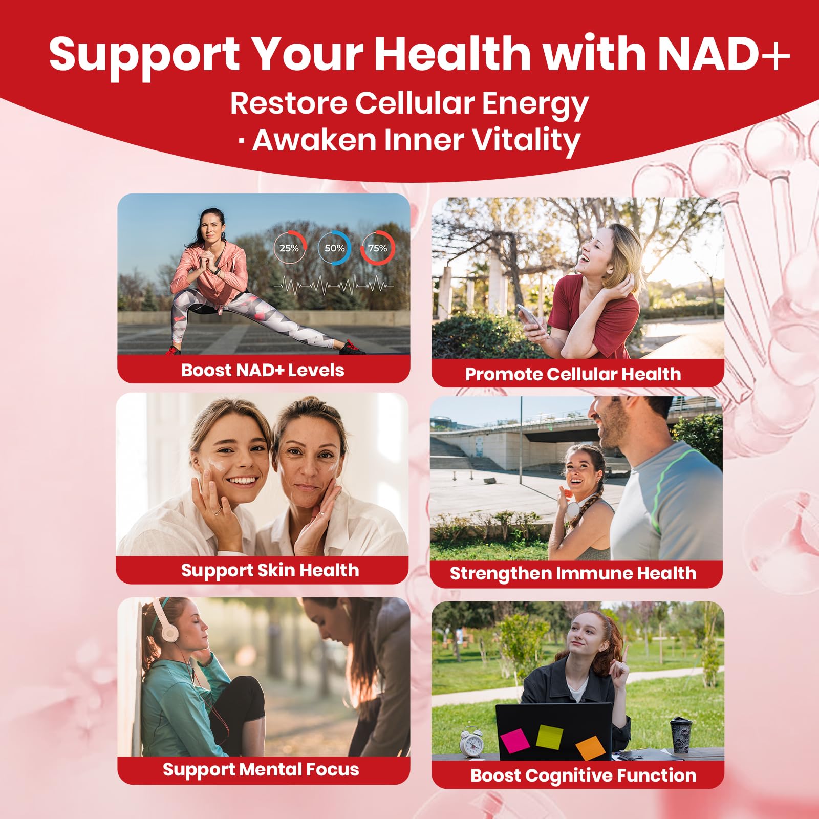 Arofum NAD+ Liquid Supplement 1000mg | 850mg Nicotinamide Riboside with Resveratrol, Quercetin, CoQ10 & Biotin | Cellular Energy, DNA Repair, Healthy Aging | NAD Supplements for Women & Men 30 Packets - Maple Wellness Supplements