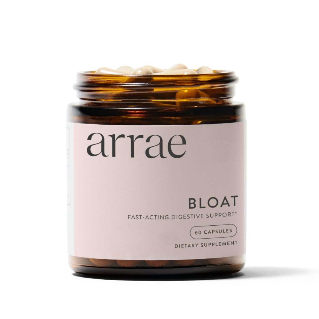 Arrae Fast-Acting Bloating Relief Digestive Enzymes, All Natural Bloat, Gas & Indigestion Relief Capsules, 60 Count - Maple Wellness Supplements