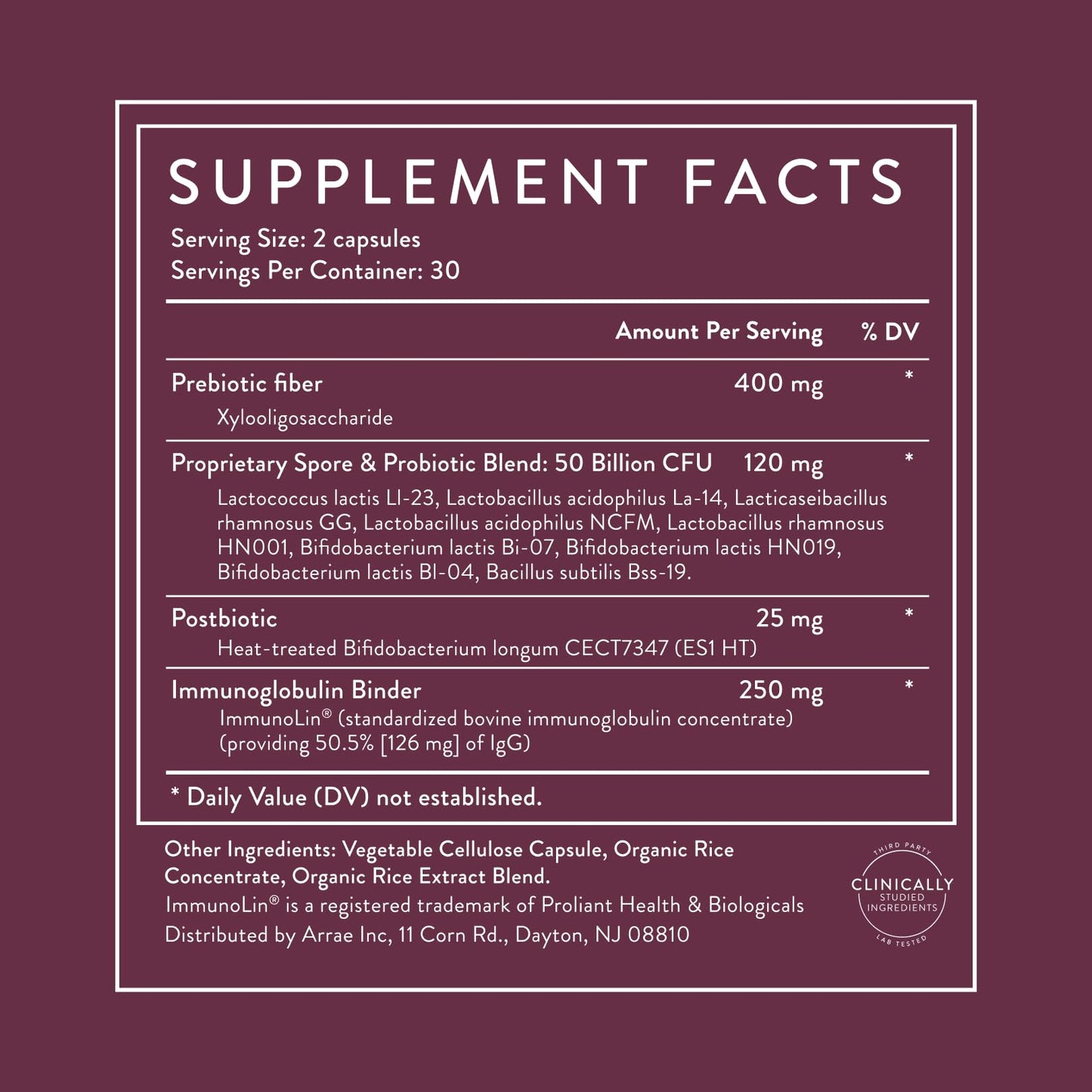 Arrae Tribiotic, Probiotics for Women, Support for Vaginal pH Balance, Gut, Immune, and Feminine Health, Prebiotics, Probiotics, Postbiotics, 60 Count - Maple Wellness Supplements