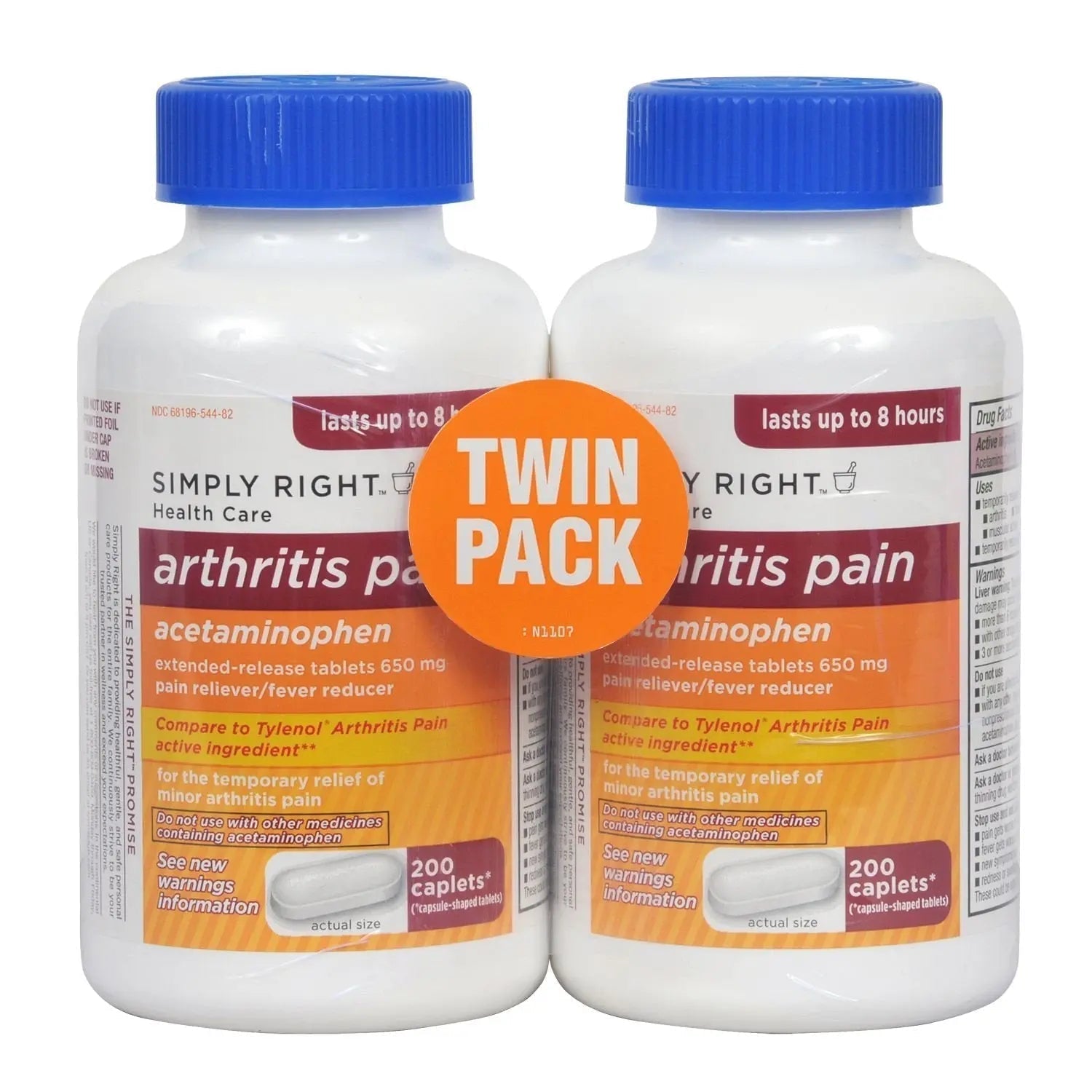 Arthritis Pain Reliever, Extended Release, Acetaminophen 650 mg, 400 Caplets - Maple Wellness Supplements