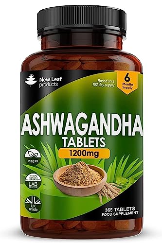 Ashwagandha 1200mg - 365 Vegan Tablets Pure High Strength Ashwagandha Root - Maple Wellness Supplements