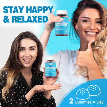 Ashwagandha Gummies 2000mg for Women Men - Sugar Free, Vegan - Organic Ashwagandha Root Extract Supplements Gummy & Vitamin D3 - Maple Wellness Supplements