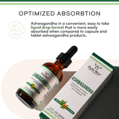 Ashwagandha Organic Drops for Stress Relief (1,200mg, 60 Servings) Ashwagandha Tincture for Adrenal Support and Cortisol Manager - Maple Wellness Supplements