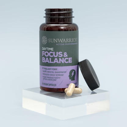 Ashwagandha, Rhodiola, Reishi & 5-HTP for Stress-Free Focus Active Focus & Balance Capsules Caffeine-Free Nootropic for Calm Energy & Mental Clarity, Mood & Immune Support 60 Vegan Capsules - Maple Wellness Supplements
