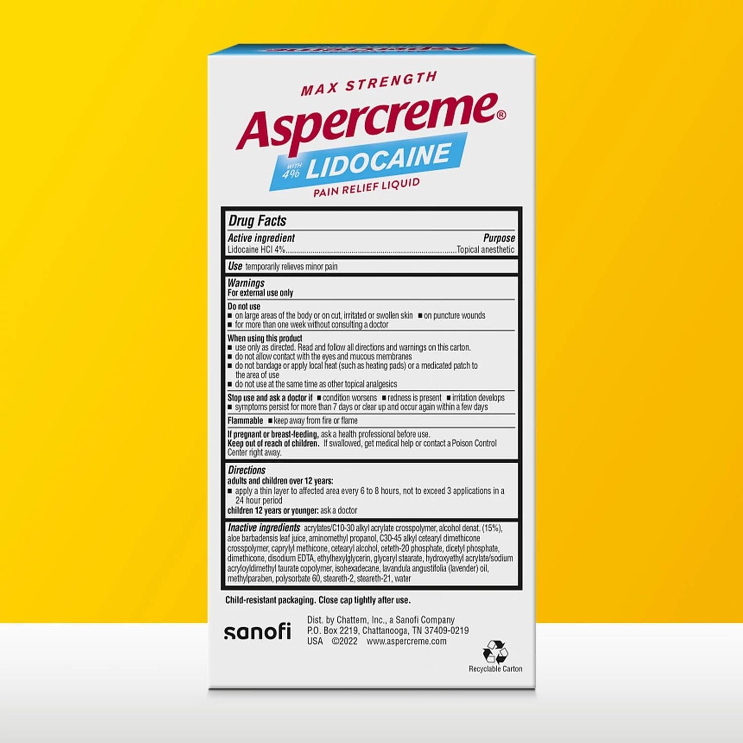 Aspercreme Essential Oils Lidocaine Pain Relief with No-Mess Roll-On Applicator, Max-Strength Lidocaine Numbs Away Nerve Pain, Moisturizing Aloe Hydrates Skin, Lavender, 2.5 Oz., 2pk - Maple Wellness Supplements