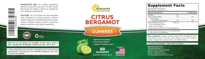 aSquared Nutrition Citrus Bergamot Gummies - Citrus Bergamot Extract Supplement 500mg Per Serving - Pure Gummy Alternative to Capsules & Pills - Maple Wellness Supplements