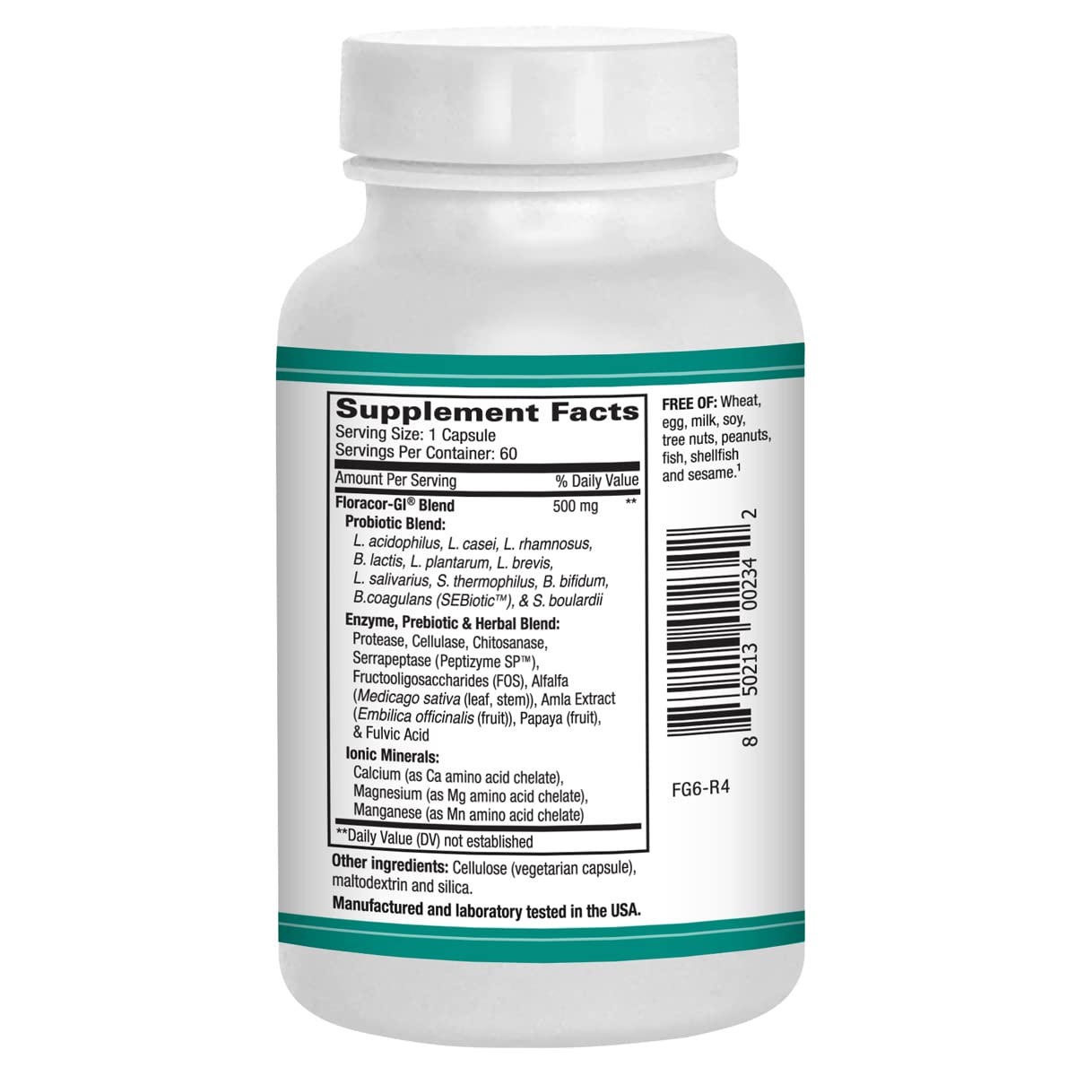 AST Enzymes Floracor - Supports Gut & Intestinal Health - Premium Probiotic, Prebiotic and Enzyme Formula - 60 Vegetarian Capsules - Maple Wellness Supplements
