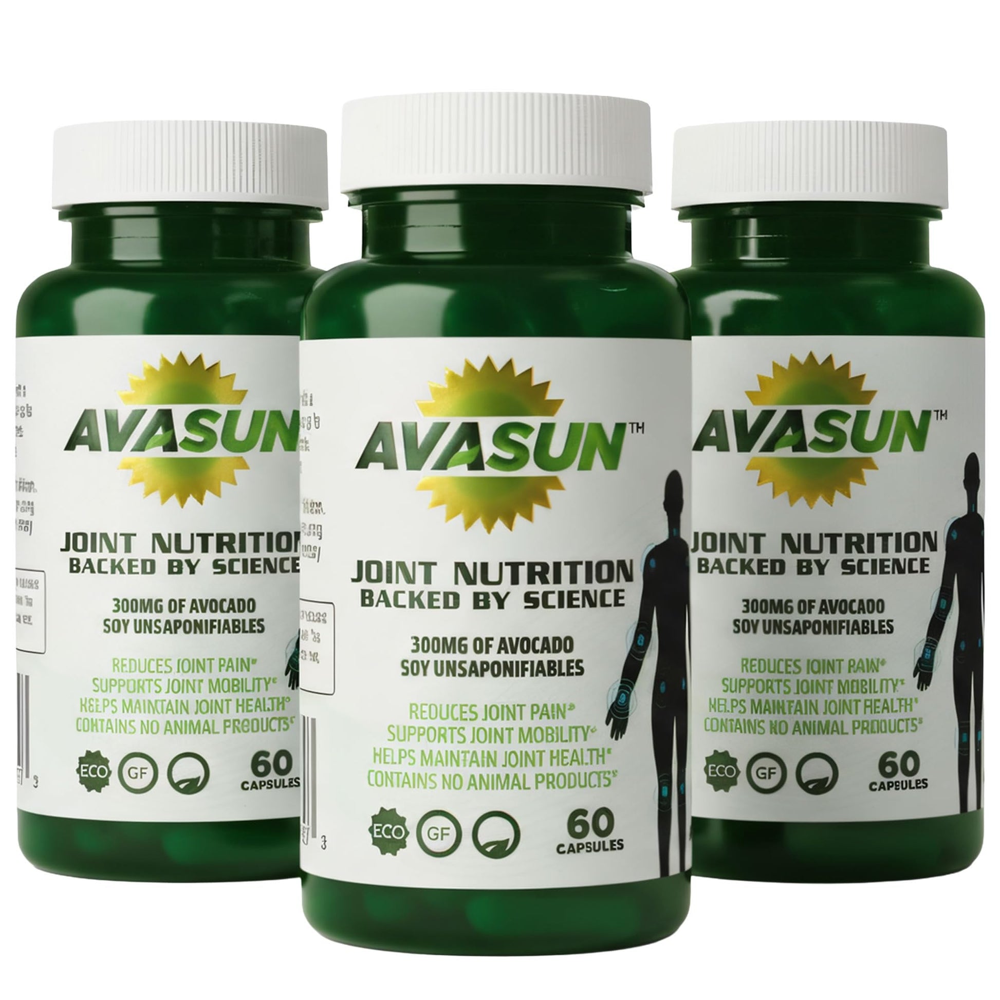 ASU Joint Support Supplement – 300mg Avocado Soy Unsaponifiables for Joint Comfort, Mobility & Cartilage Health, Clinically Studied, Plant-Based, Non-GMO, Gluten-Free, 60 Capsules (6 Month Supply) - Maple Wellness Supplements