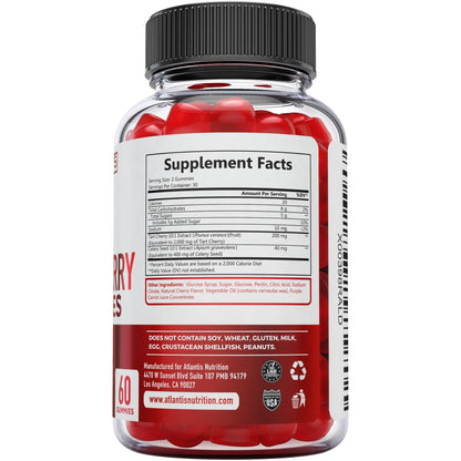 Atlantis Nutrition Tart Cherry Gummies with Celery Seed Extract - Advanced Uric Acid Cleanse for Immediate Relief | Joint Relief & Recovery - Maple Wellness Supplements