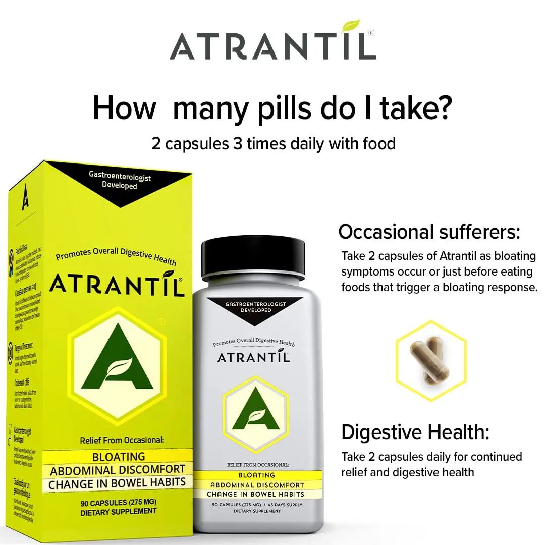 Atrantil 90 Capsules-Antioxidant Packed Polyphenol for Bloating and Gas Relief, Abdominal Discomfort, Constipation, Diarrhea, Postbiotic, Change in Bowel Habits and Everyday Digestive Health. - Maple Wellness Supplements