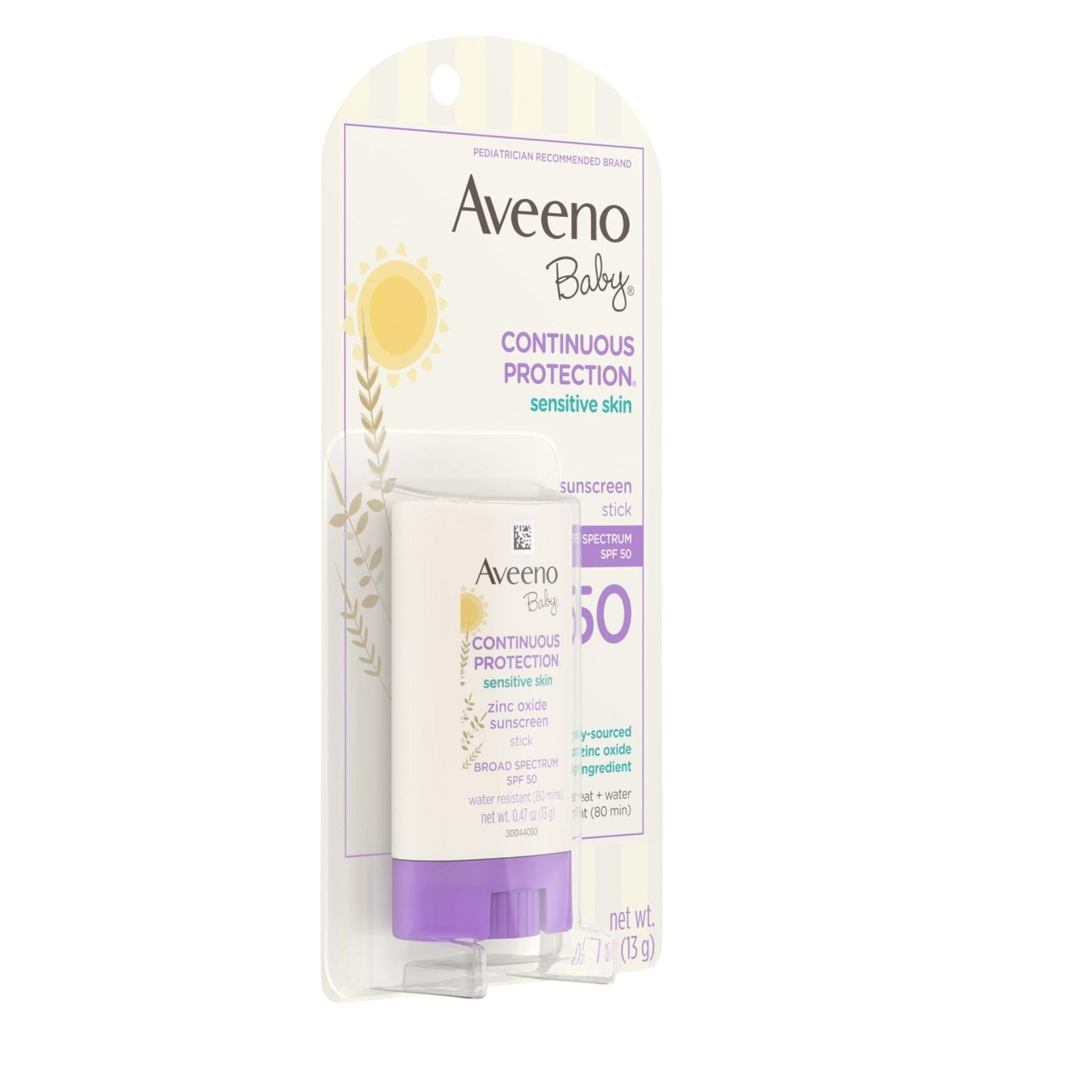 Aveeno Baby Continuous Protection Mineral Sunscreen Stick for Sensitive Skin with Broad Spectrum SPF 50 Protection for Face & Body - Maple Wellness Supplements