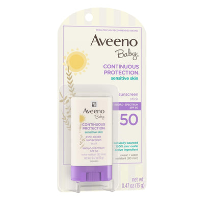 Aveeno Baby Continuous Protection Mineral Sunscreen Stick for Sensitive Skin with Broad Spectrum SPF 50 Protection for Face & Body - Maple Wellness Supplements