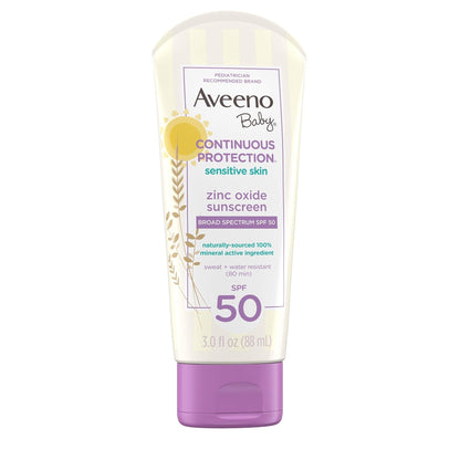 Aveeno Baby Continuous Protection Zinc Oxide Mineral Sunscreen Lotion for Sensitive Skin - Maple Wellness Supplements