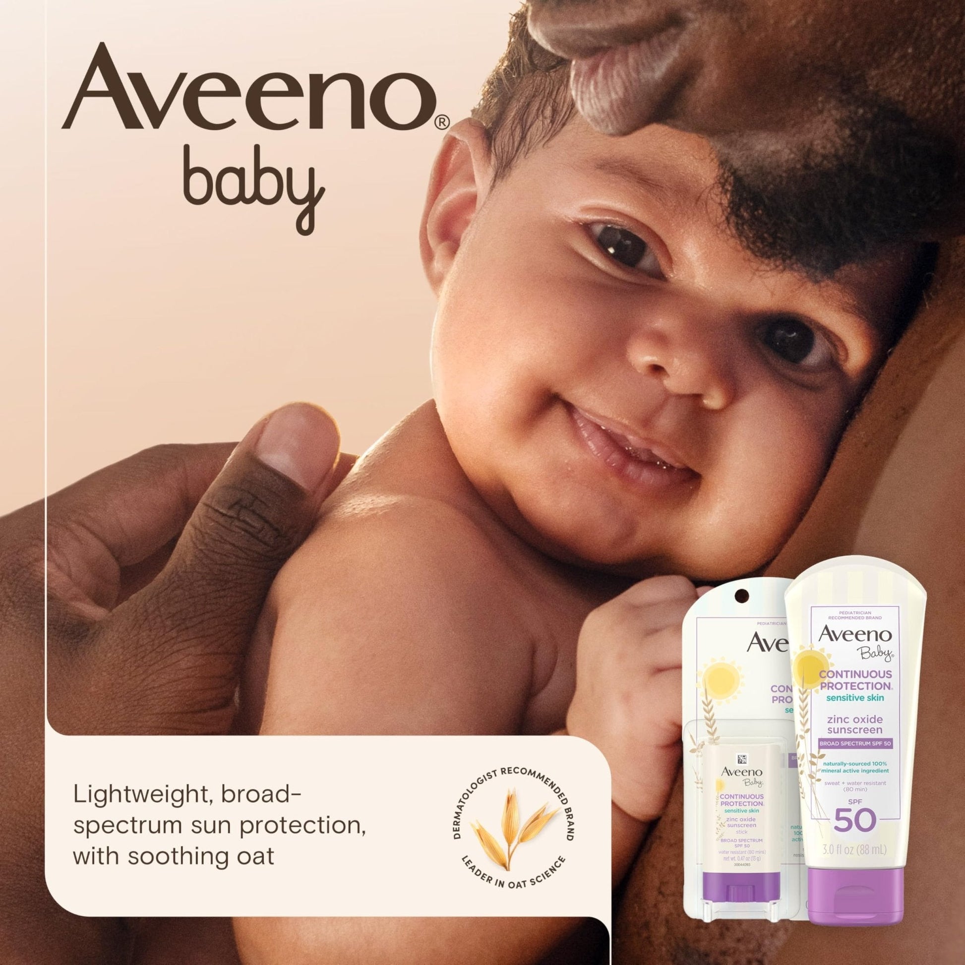 Aveeno Baby Continuous Protection Zinc Oxide Mineral Sunscreen Lotion for Sensitive Skin - Maple Wellness Supplements