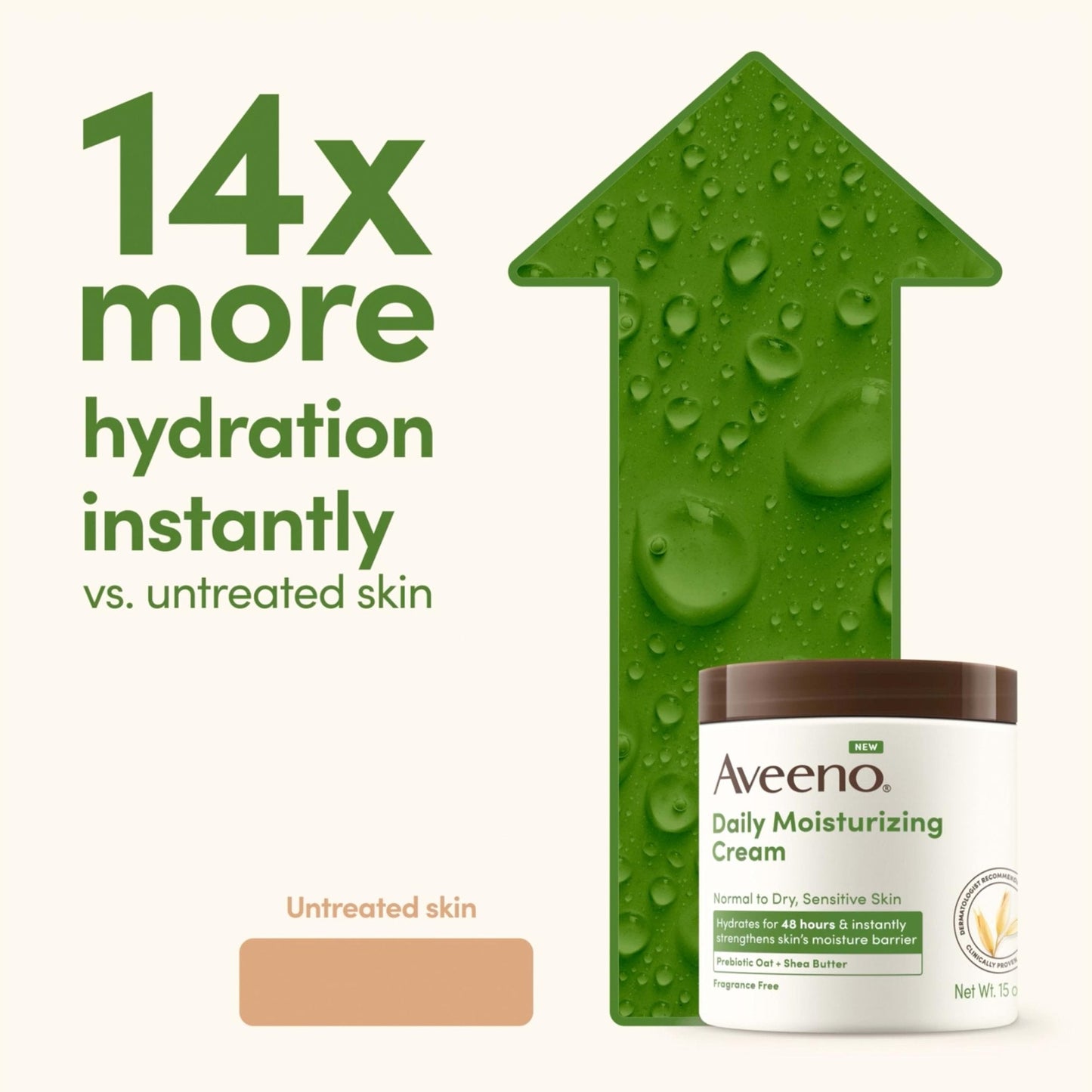 Aveeno Daily Moisturizing Cream with Prebiotic Oat & Shea Butter for Body, Face & Hands Moisturizer Cream - Maple Wellness Supplements