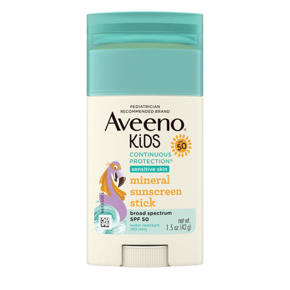 Aveeno Kids Continuous Protection Zinc Oxide Mineral Sunscreen Stick for Sensitive Skin, Face & Body Sunscreen Stick for Kids - Maple Wellness Supplements