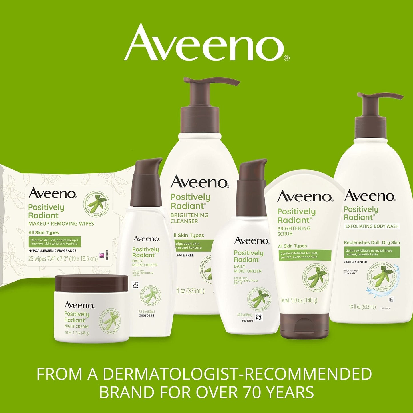 Aveeno Positively Radiant Face Moisturizer with SPF 30 Sunscreen, Hydrating Facial Moisturizer with Soy Extract to Visibly Improve Skin Tone and Texture - Maple Wellness Supplements
