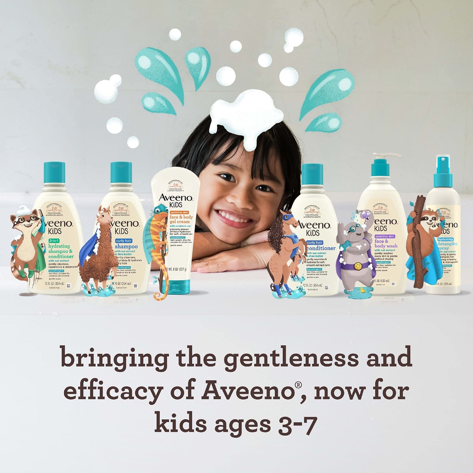 Aveeno Sensitive Skin Face & Body Gel Cream for Kids with Prebiotic Oat, Clinically Proven 24 Hour Hydration for Soft Skin - Maple Wellness Supplements