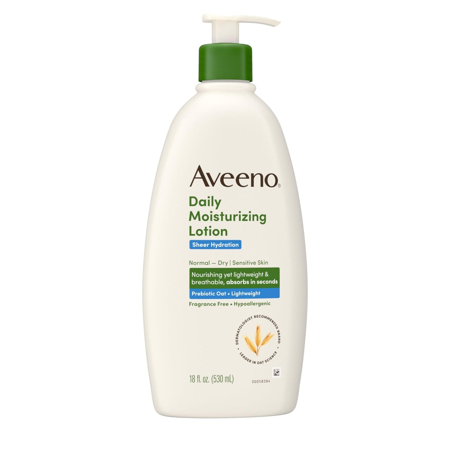 Aveeno Sheer Hydration Fragrance-Free Daily Moisturizing Lotion with Prebiotic Oat for Dry Skin, Lightweight - Maple Wellness Supplements