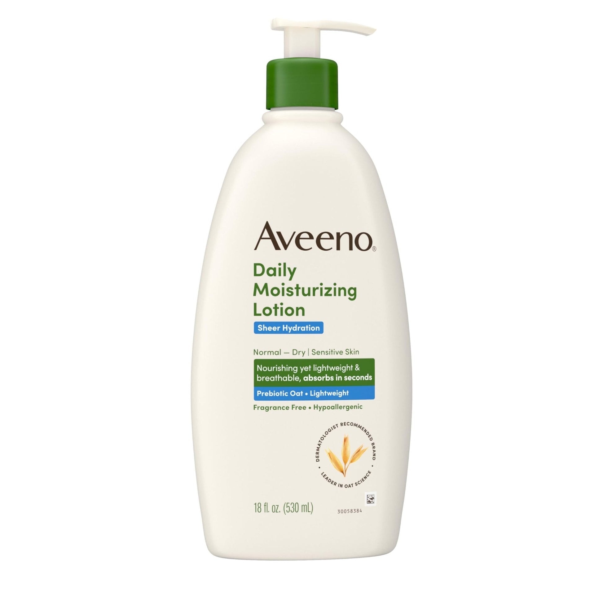 Aveeno Sheer Hydration Fragrance-Free Daily Moisturizing Lotion with Prebiotic Oat for Dry Skin, Lightweight - Maple Wellness Supplements