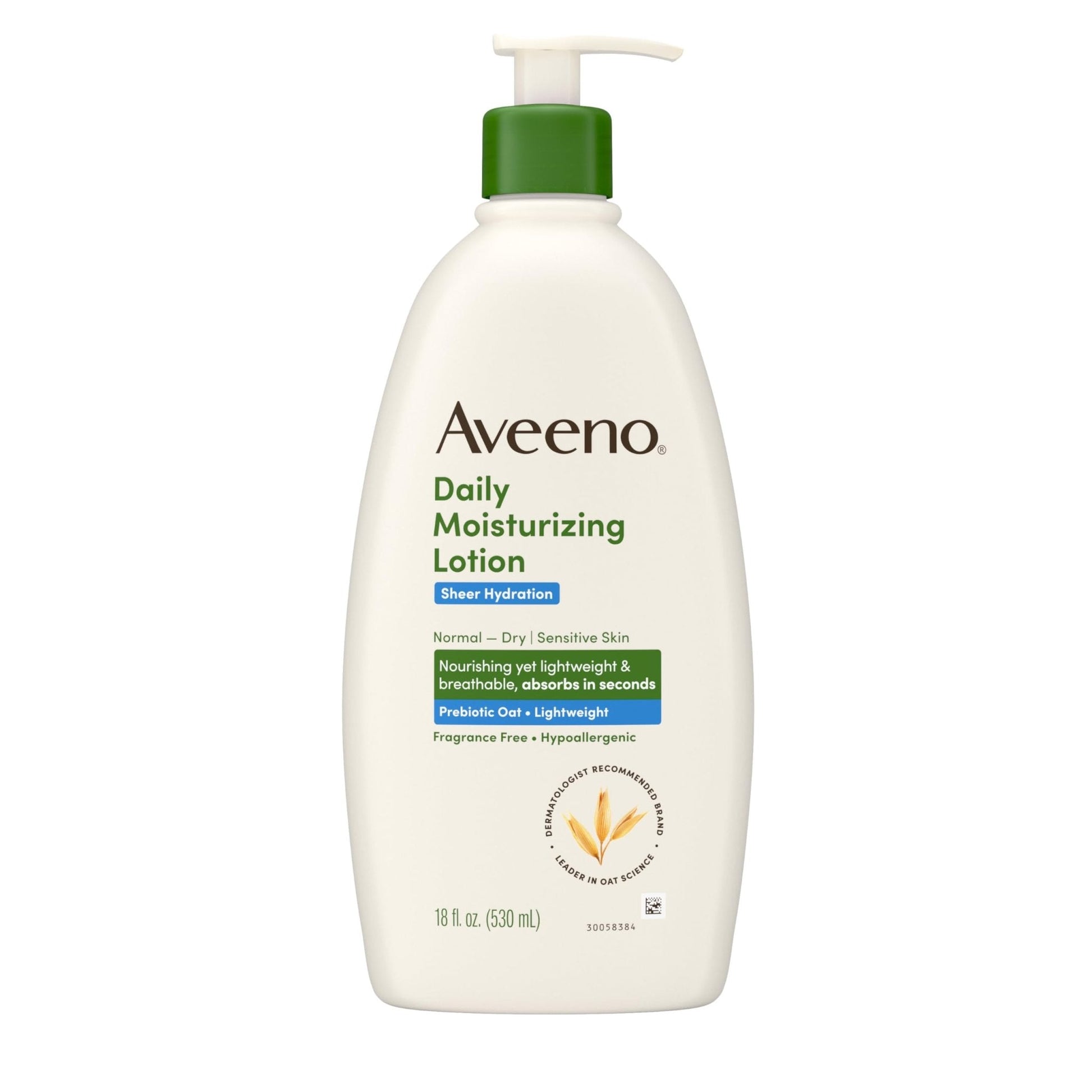 Aveeno Sheer Hydration Fragrance-Free Daily Moisturizing Lotion with Prebiotic Oat for Dry Skin, Lightweight - Maple Wellness Supplements
