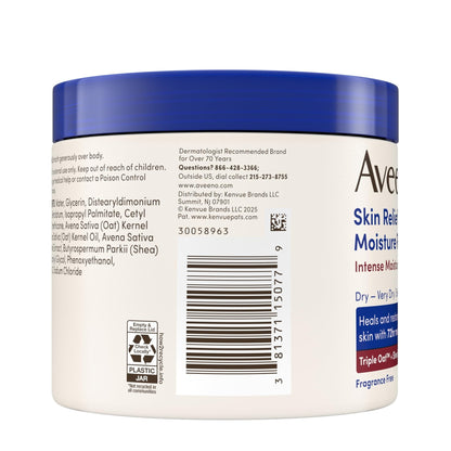 Aveeno Skin Relief Intense Moisture Repair Body Cream with Triple Oat & Shea Butter Formula, Helps Heal, Repair & Restore Very Dry Skin - Maple Wellness Supplements