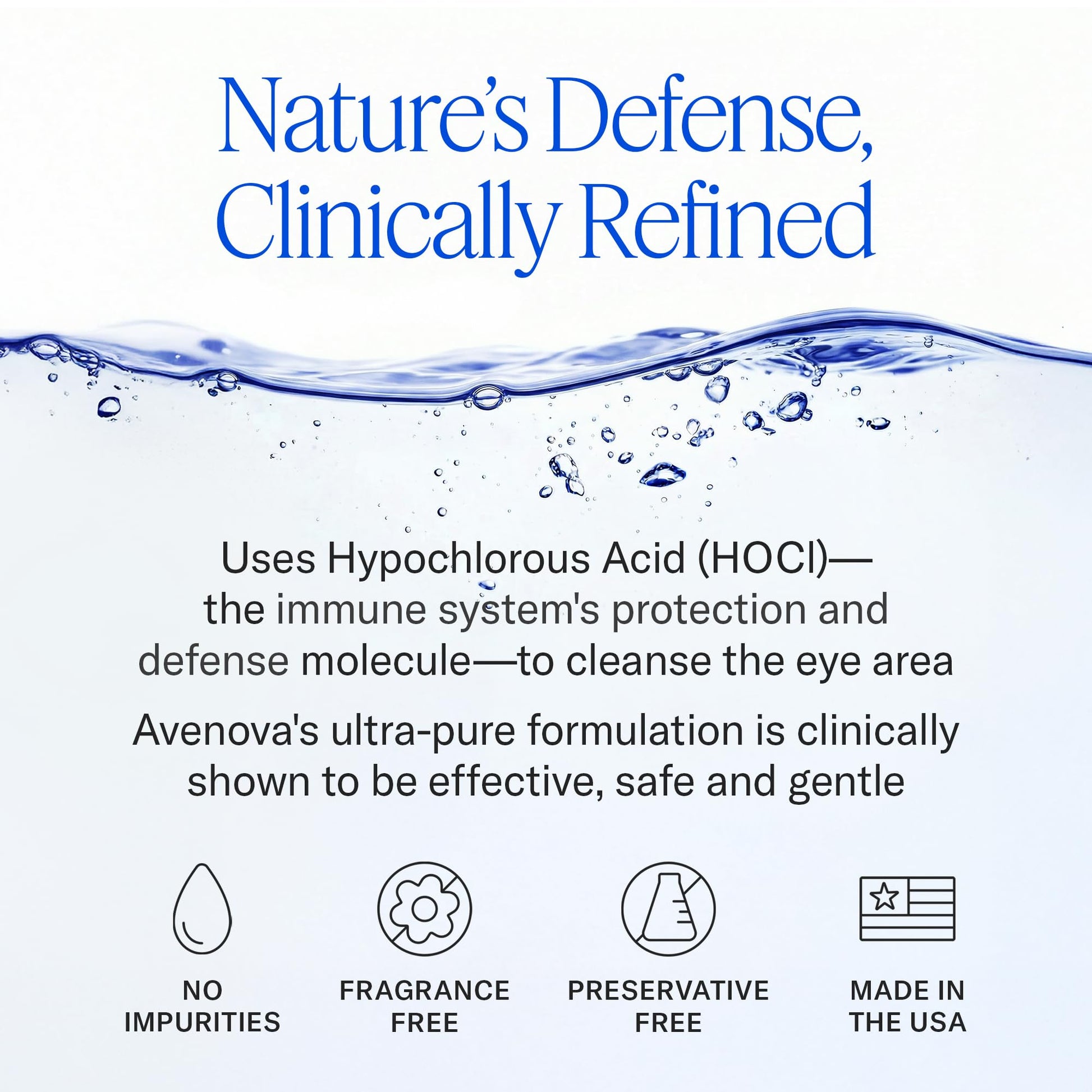 Avenova Eyelid and Eyelash Cleanser Spray - 20ml Bottle - Gentle Everyday Pure Hypochlorous Acid Spray for Eye Irritation - Maple Wellness Supplements