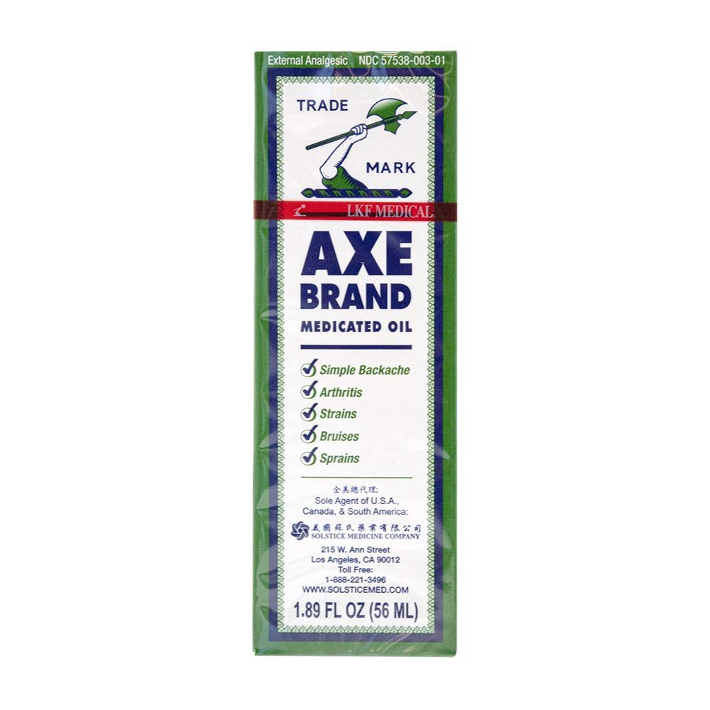 Axe Brand Medicated Oil (Muscle, Joint, and Backache Pain Relief) (1.89 fl oz) (6 Bottles) (Solstice) - Maple Wellness Supplements