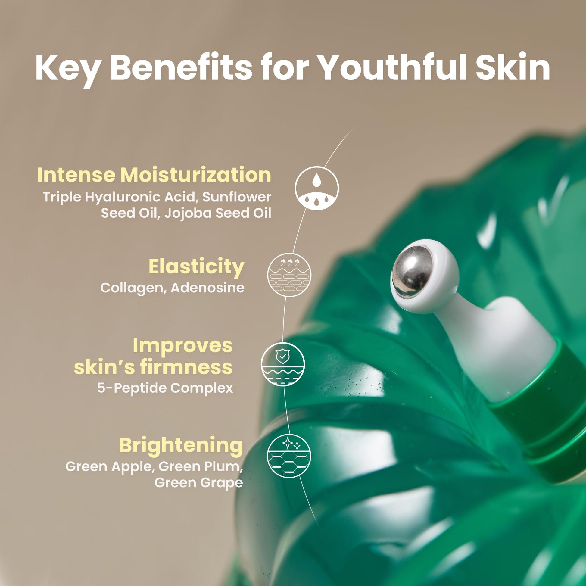 AXIS-Y Vegan Collagen Eye Serum - K Beauty Triple Hyaluronic Acid & Peptide Collagen Serum Improve Skin Elasticity, Reduce Fine Lines & Dark Circles - Maple Wellness Supplements
