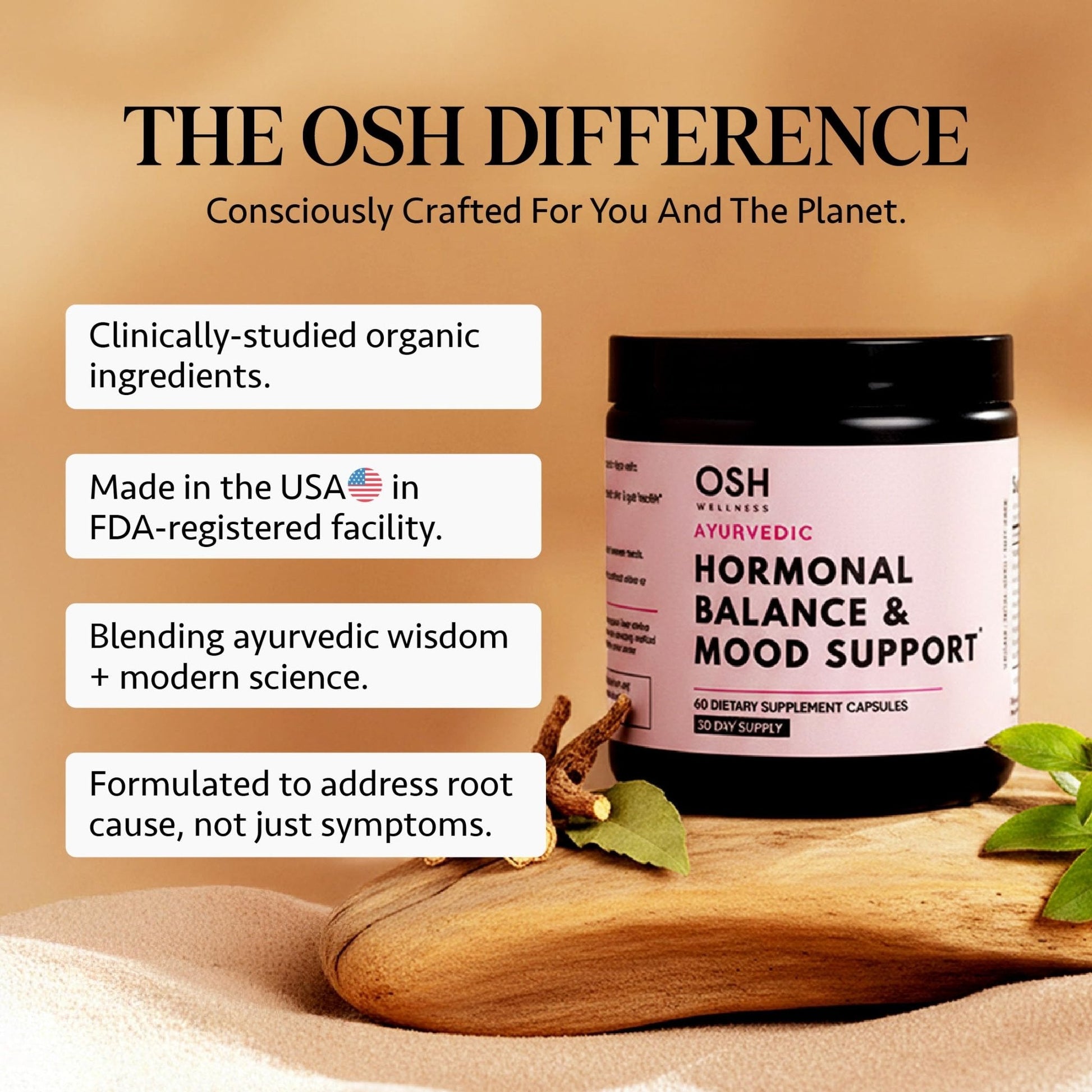 Ayurvedic Hormone Balance for Women | Cortisol Reducer | Mood, Energy, & Sleep Support | Regulates Estrogen | Stress Relief | Ashwagandha, Rhodiola, & Shatavari - Maple Wellness Supplements