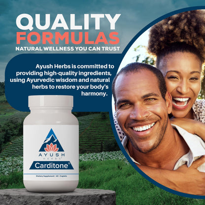 Ayush Herbs Carditone - Natural Heart Health Supplement for Women & Men, BP Formula, Holistic Heart Support with Rauwolfia, Arjuna, Calcium - Maple Wellness Supplements