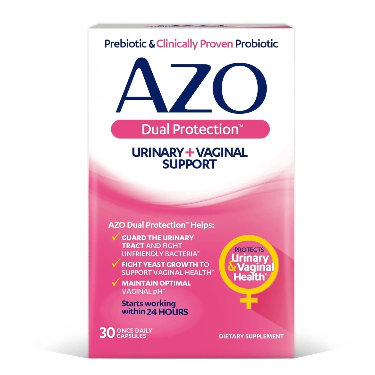 AZO Dual Protection Urinary & Vaginal Probiotic + UTI & Vaginal pH Test Kit (30 Count) - Maple Wellness Supplements