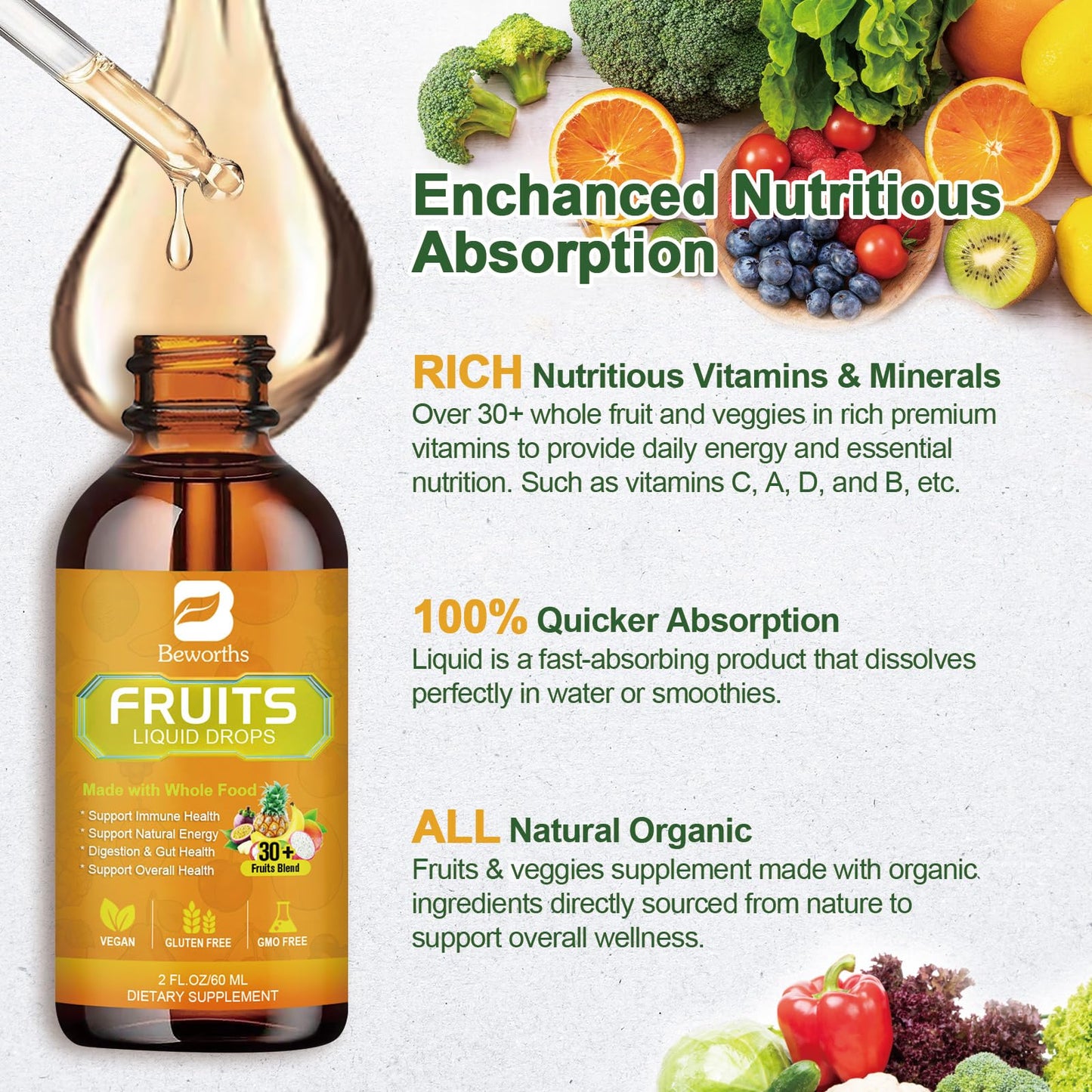 B BEWORTHS Fruits and Veggies Supplement - Balance of Natural Fruit and Vegetable - Maple Wellness Supplements