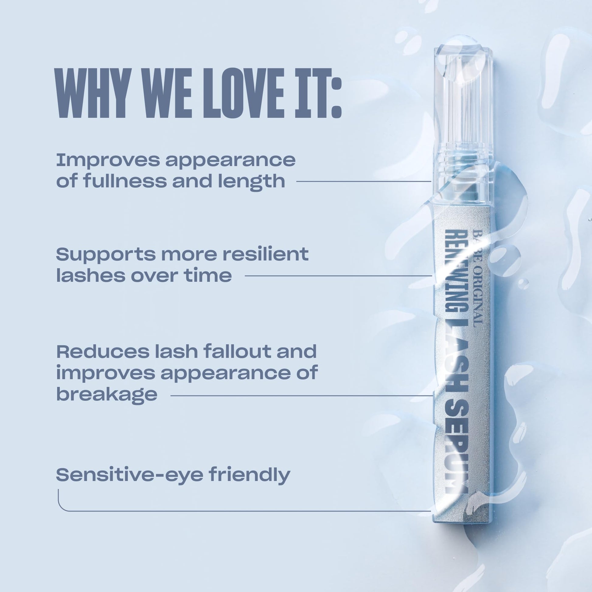 BABE ORIGINAL Renewing Lash Serum – Prostaglandin-Free, Peptide-Infused Gentle Lash Serum for Fuller, Longer-Looking Lashes, Lash Enhancing Treatment - Maple Wellness Supplements