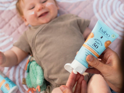 Babo Botanicals Sensitive Baby Mineral Sunscreen Lotion SPF50 - Natural Zinc Oxide - Face & Body - Fragrance-Free - Water-Resistant - Maple Wellness Supplements