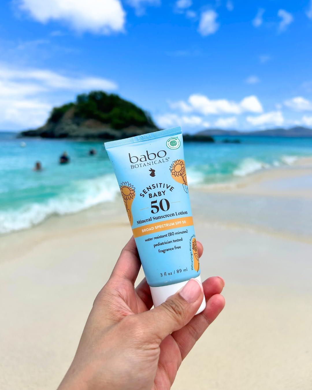 Babo Botanicals Sensitive Baby Mineral Sunscreen Lotion SPF50 - Natural Zinc Oxide - Face & Body - Fragrance-Free - Water-Resistant - Maple Wellness Supplements