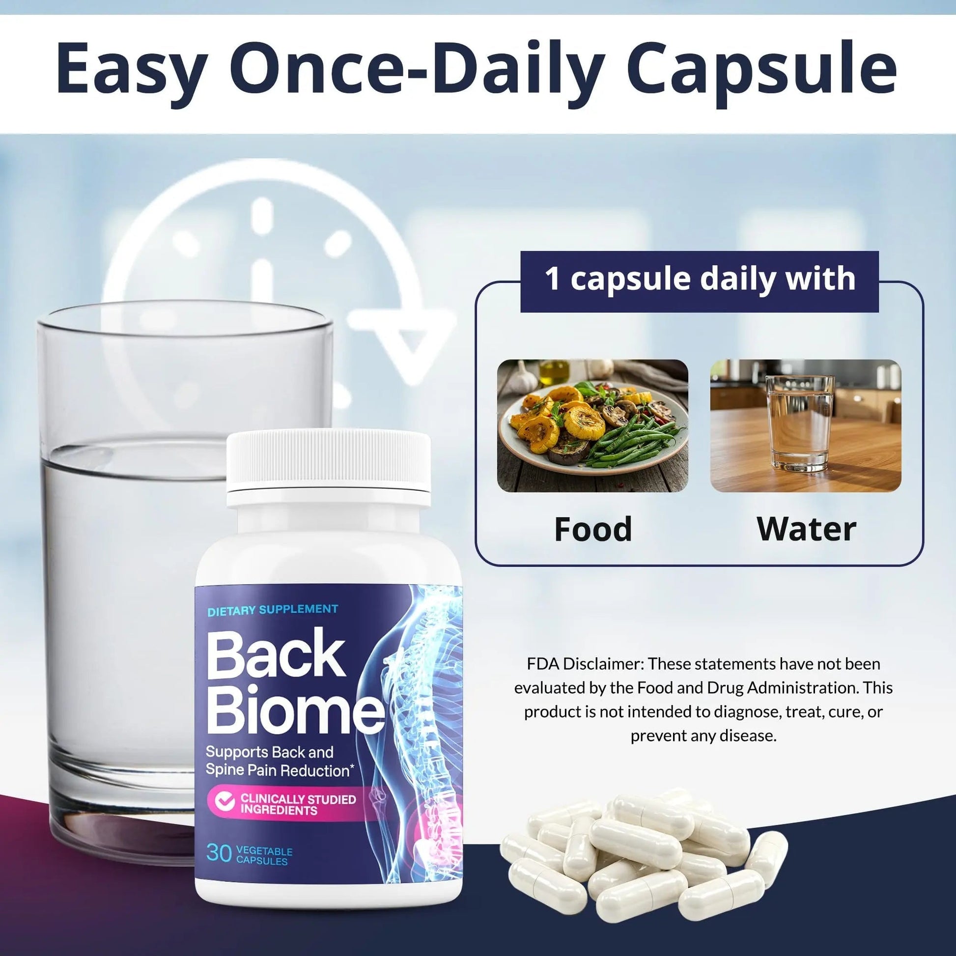 BackBiome – Advanced 7-Strain Probiotic Formula for Gut & Back Health – Supports Digestive Balance, Promotes Spinal Comfort – Non-GMO, Vegan, 30 Capsules - Maple Wellness Supplements