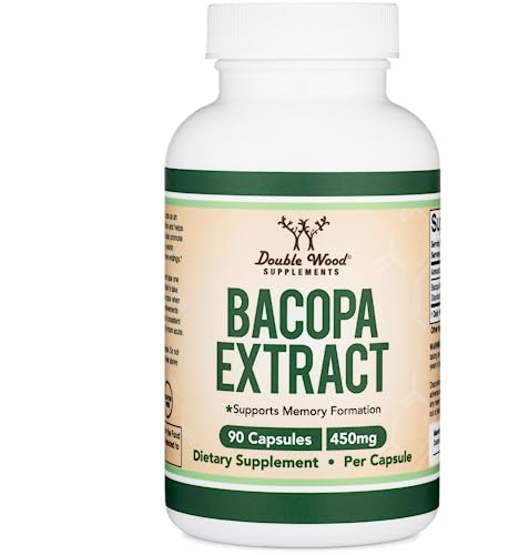 Bacopa Monnieri Capsules 20% Bacosides 450mg, 90 Count (Manufactured in USA - Maple Wellness Supplements