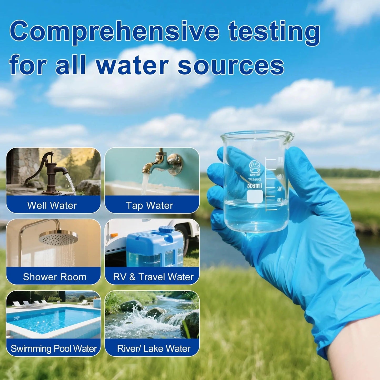 Bacteria Test Kits for Drinking Water - 12 Tests Detect Coliform, E.coli & All Bacteria | Home Quality Testing Kit for Well, Tap, Pool, Hot Tub & City Water | Easy DIY Tester with Free Lab Analysis - Maple Wellness Supplements