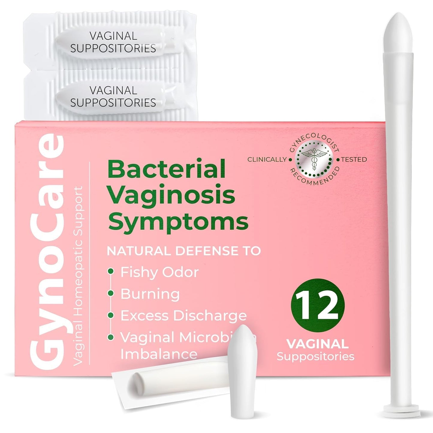 Bacterial Vaginosis Treatment | BV Treatment For Women | Boric Acid Suppositories For Women | Natural Homeopathic for Odor, Itching, Discharge, BV, and Vaginal Microbiota Imbalance | 12 Suppositories - Maple Wellness Supplements