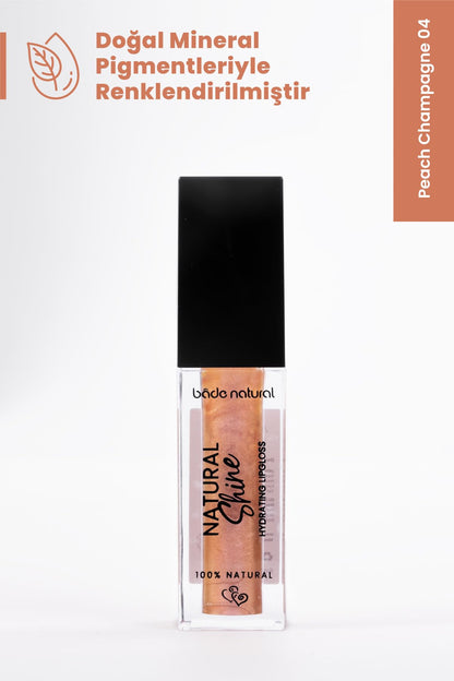 Bade Natural Moisturizing Lip Gloss Peach Champagne 04 – Soft Shine Finish, Smooth Non-Sticky Formula - Maple Wellness Supplements