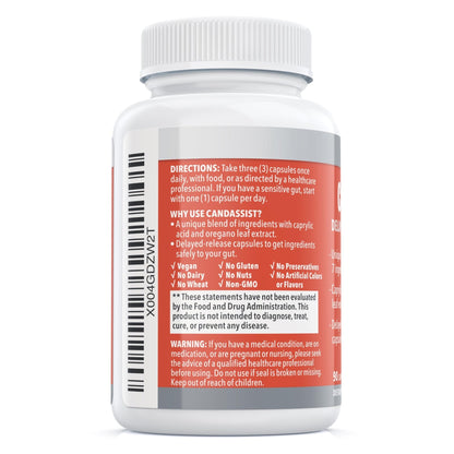 Balance ONE Candida Cleanse & Yeast Support Complex – Caprylic Acid, Undecylenic Acid, Berberine & Oregano Leaf – Gut Flora Balance for Women & Men - Maple Wellness Supplements