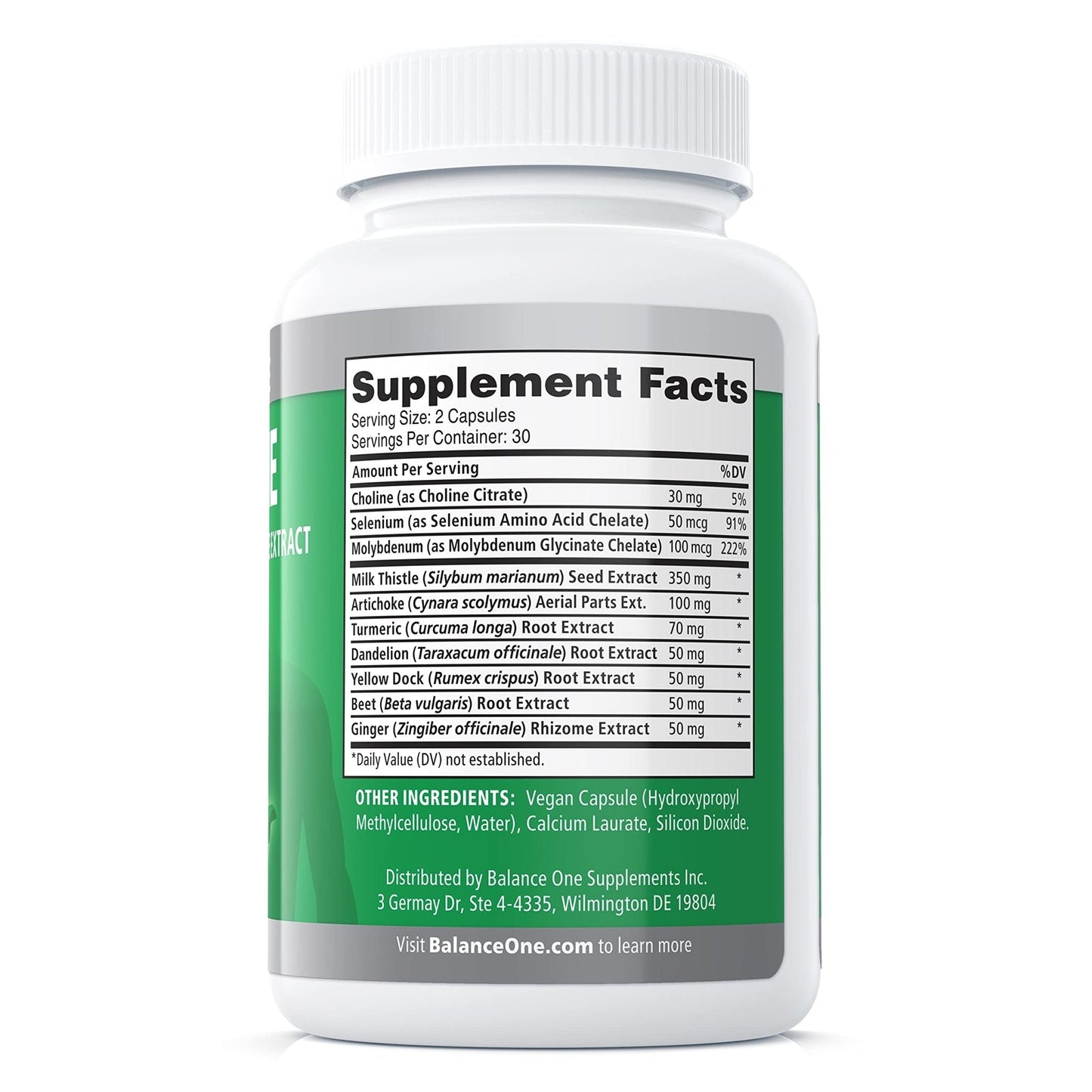 Balance ONE Liver Support Supplement with Milk Thistle, Molybdenum, Dandelion Root & Choline – Liver Health, Detox Pathway & Antioxidant Support – Vegan Capsules, 1 Month Supply – Liver One - Maple Wellness Supplements