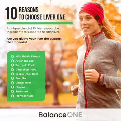 Balance ONE Liver Support Supplement with Milk Thistle, Molybdenum, Dandelion Root & Choline – Liver Health, Detox Pathway & Antioxidant Support – Vegan Capsules, 1 Month Supply – Liver One - Maple Wellness Supplements