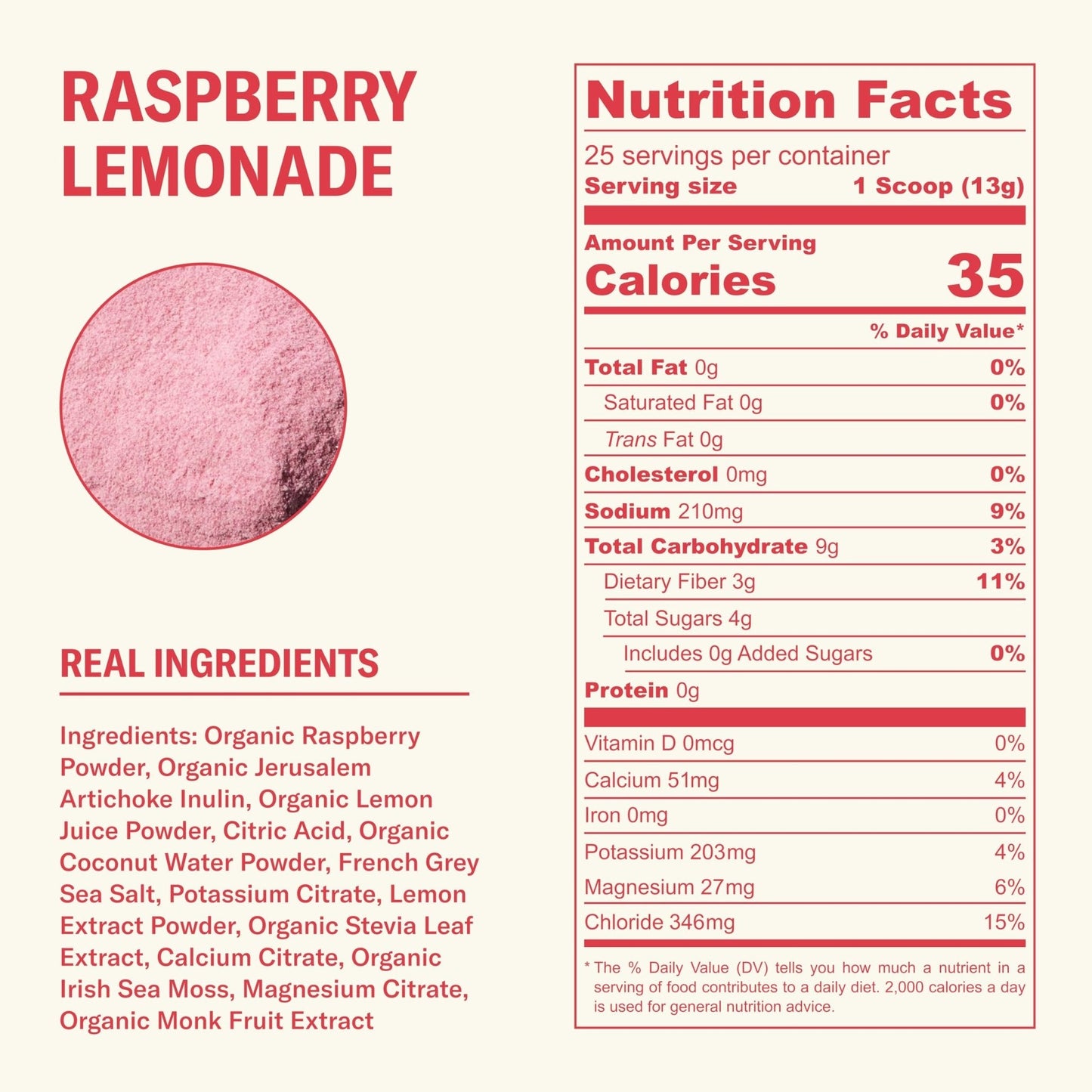 Ballerina Farm Farmer Hydrate, Daily Electrolytes Powder, Raspberry Lemonade, Hydration Drink Mix with Organic Coconut Water, Irish Sea Moss, Sea Salt, Prebiotic Fiber, No Added Sugar, 25 Servings - Maple Wellness Supplements