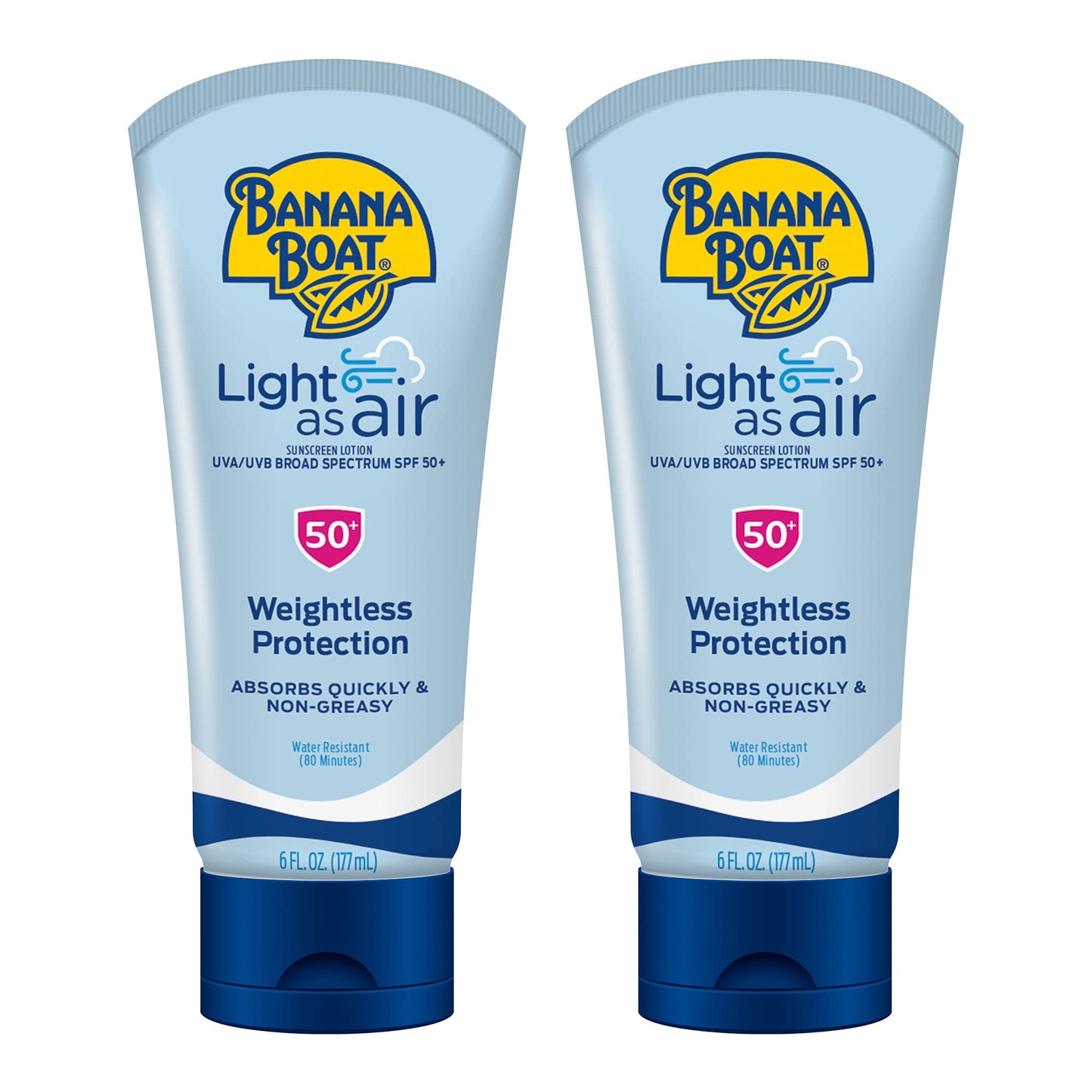 Banana Boat Light As Air Sunscreen Lotion SPF 50 Twin Pack | Lightweight & Non-Greasy Lotion Sunscreen SPF 50 - Maple Wellness Supplements