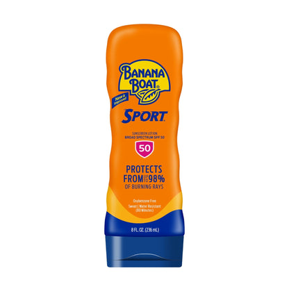 Banana Boat Sport Ultra SPF 50 Sunscreen Lotion, 8oz | Banana Boat Sunscreen SPF 50 Lotion, Oxybenzone Free - Maple Wellness Supplements